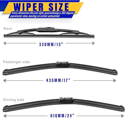 3 wipers Replacement for 2011-2017 GMC Terrain/2011-2017 Chevrolet Equinox - Image 2