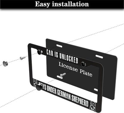 Front License Plate Bracket Black and White License Plate Frames Car is - Image 7