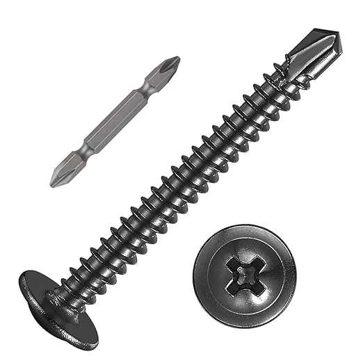 #8×1-1/2” for Sheet Metal Self-Tapping Screws 410 Black Stainless Steel Truss by Wensilon