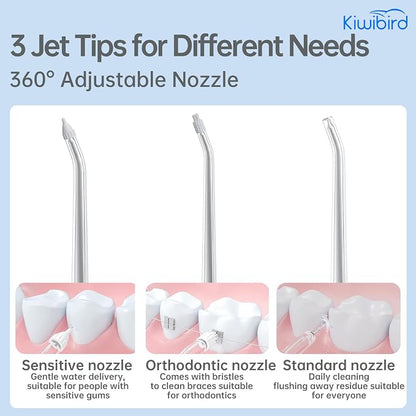 KIWIBIRD Mini Water Flosser for Travel, Ultra-Portable Cordless Oral Irrigator - Image 8