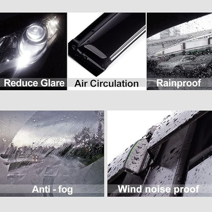 4pcs Out-Channel Tape On Side Wind Deflector, Dark Smoke Sun Rain Guards - Image 4