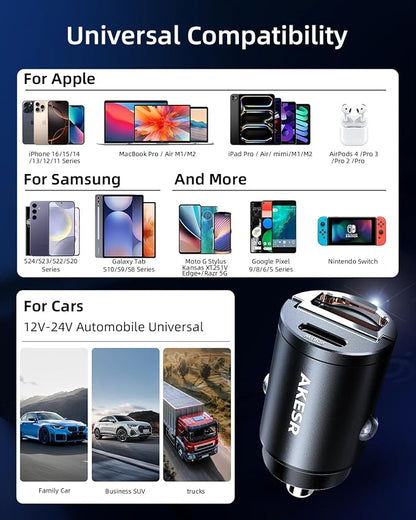 65W USB C Car Charger Fast Charging，12V USB Outlet Accesorios para - Image 8