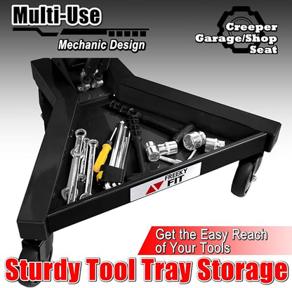 Mechanic Stool with Wheels, Hydraulic Adjustable Shop Stool on Wheels, Garage - Image 4