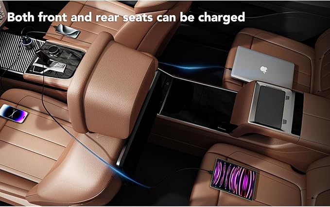 USB C Car Charger, 4 Port 78W Dual USB Car Charger Adapter Fast Charging Multi - Image 7