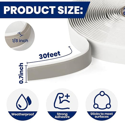 ADHES Premium Butyl Sealant Tape 3/4" x 30 'x 1/8", 2 Rolls Gray Butyl Rubber - Image 2