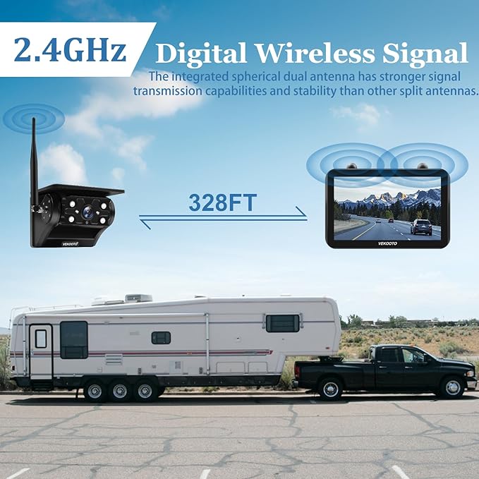 VEKOOTO Magnetic Solar Wireless Backup Camera VK7, 000mAh Rechargeable Camera - Image 3