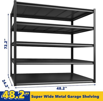 REIBII 48.2" W Garage Shelving Heavy Duty Metal Shelving 3000LBS Storage - Image 3