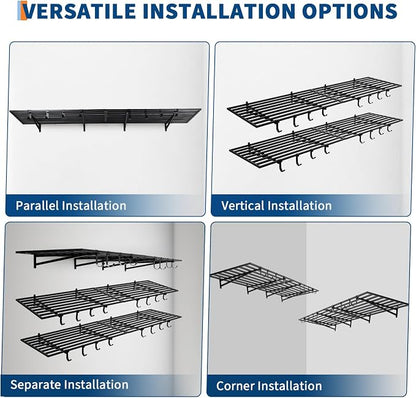 2 Pack Heavy Duty Garage Wall Shelves, 2x4ft Wall Mount Storage Shelf - Image 6