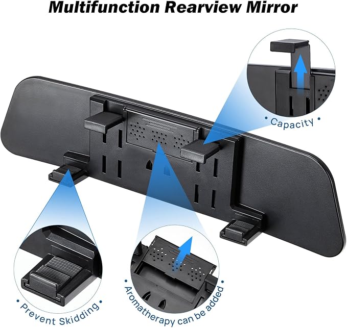 JOYTUTUS Rearview Mirror, 12 Inch Panoramic Interior Clip-on Wide Angle Convex - Image 5