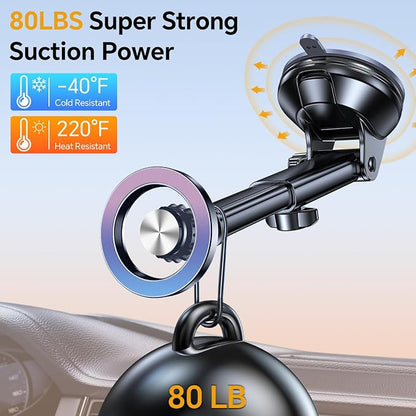 for MagSafe Car Mount【 Windshield + Vent + Dash 】 Magnetic Phone Holder - Image 5