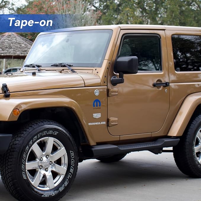 Window Visors Rain Guards for 2007-2018 Jeep Wrangler 2-Door, Out-Channel - Image 3