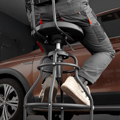 VEVOR Shop Stool with Backrest, Pneumatic Garage Seat/Work Stool with 300 lbs - Image 2