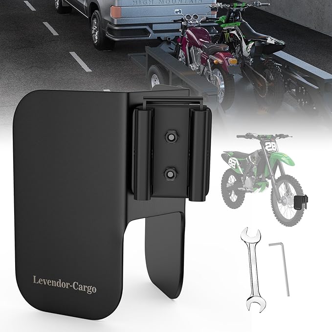 E-Track Dirt Bike Wheel Chocks, Bike and Dirt Bike in Enclosed by Levendor