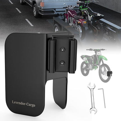 E-Track Dirt Bike Wheel Chocks, Bike and Dirt Bike in Enclosed by Levendor