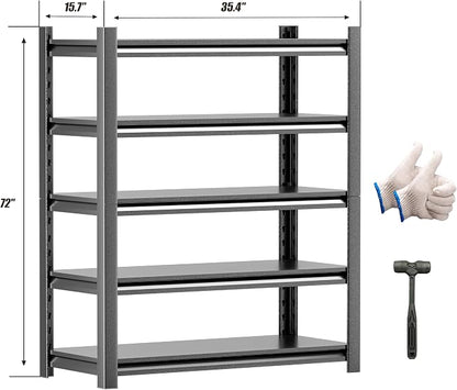 Garage Shelving Unit Rustproof 72" H3000bls Heavy Duty Storage Shelves Easy - Image 2
