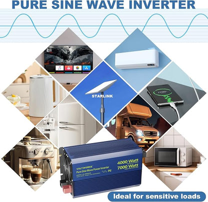 4000 Watt Inverter Pure Sine Wave Power Inverter 12V to 110V 120V AC, 7000W - Image 3