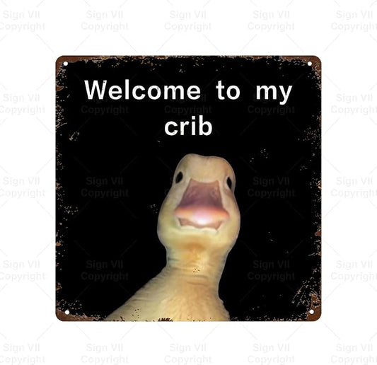 Welcome To My Crib Space Vintage Metal Tin Sign Bar Cafe Garage Cave Home Room by Unknown