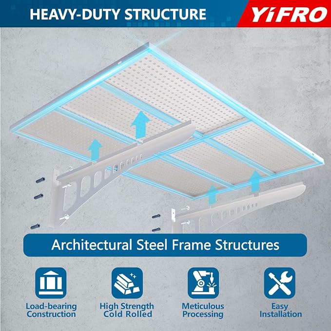 4-Pack 2x3ft Heavy Duty Garag e Wall Shelving, 1000 lbs Load Capacity, Garage - Image 3