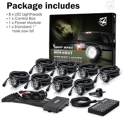 Xprite Amber Green LED Hideaway Strobe Lights Kit 20 Flashing Patterns - Image 7