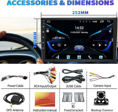 BINIZE Android Double Din 10.1 Inch Touch Screen Bluetooth Car Radio, Radio - Image 5