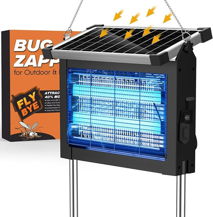 Solar Bug Zapper Outdoor, Jinyeda 4500V Rechargeable Mosquito Zapper 4000mAh by BugZapper