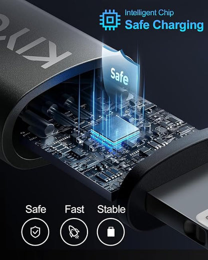 USB C Cable Coiled 6FT 2Pack, Braided USB A to Type C Charger Cable - Image 4