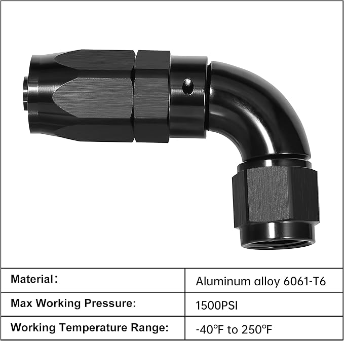 EVIL ENERGY 8AN 90 Degree One Piece Full Flow Hose End Fitting Swivel - Image 3