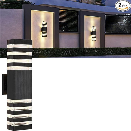 18inch LED Square Up & Down Wall Lights, 24W Outdoor Wall Light 4000K Day White by Yongjishun
