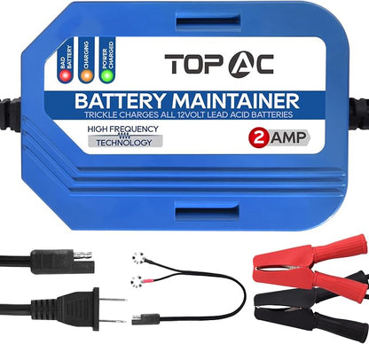 2 Amp Car Battery Charger, 12V Smart Fully Automatic Battery Charger Maintainer by TOPDC