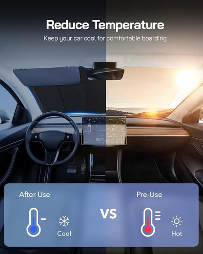 Windshield Sun Shade for Acura RDX 2019-2025, 2-in-1 Reflective Sunshade - Image 4