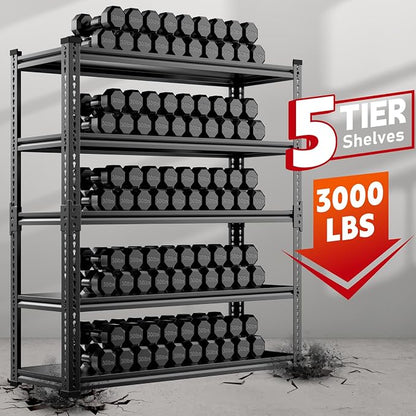 Heavy Duty Garage Shelving Unit 3000LBS, Adjustable 5-Tier Storage Rack - Image 6
