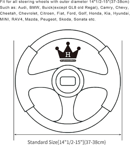 Car Steering Wheel Covers for Women Padded Carbon Fiber PU Leather Cute Auto - Image 7