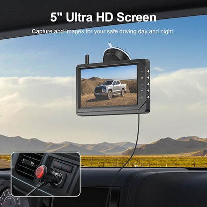 Fookoo HD 1080P 5-inch Wireless Backup Camera, DIY Guide Lines Wide Angle IP69 - Image 2