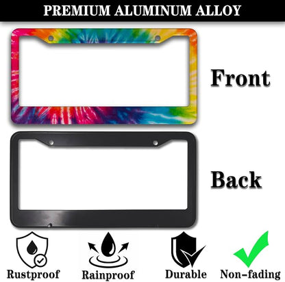 License Plate Frames for Men Rainbow License Plate Frame for Women Novelty Tie - Image 3