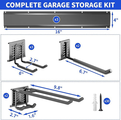 Garage Organization Tool Organizer Wall Mount, 48inch Heavy Duty Garden Tool - Image 7
