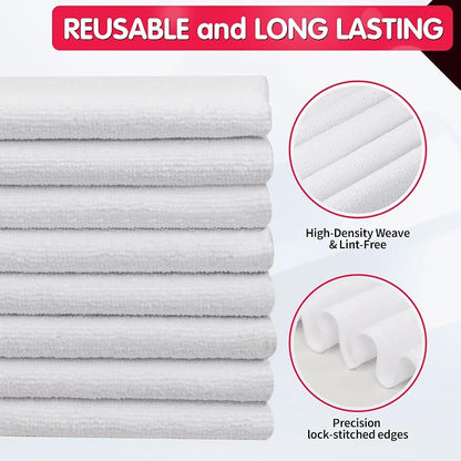 FIXSMITH White Microfiber Cleaning Cloth -Pack of 8, Highly Absorbent Cleaning - Image 3