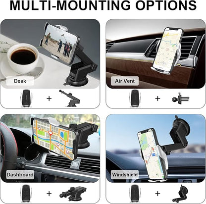 Car Phone Mount, Auto-Clamping Smart Sensor 10W Qi Fast Charging Car Front - Image 7