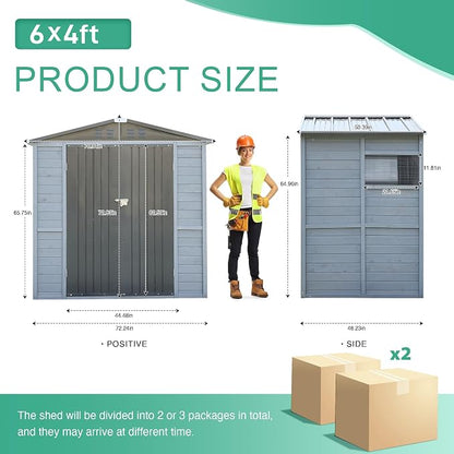 4x6 FT Outdoor Storage Shed - Image 2