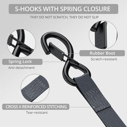 Justech 4 Pack Retractable Ratchet Straps, 1 in x 11.6 ft-1411 lbs Break - Image 4
