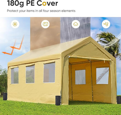 ADVANCE OUTDOOR 12x20 ft Car Canopy Garage Heavy Duty Carport Boat Shelter - Image 5