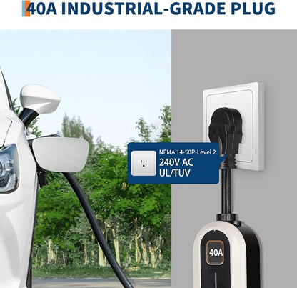 Level 2 EV Charger, 40A 240V Voltage, NEMA 14-50 Plug, 25ft Cable, Adjustable - Image 3