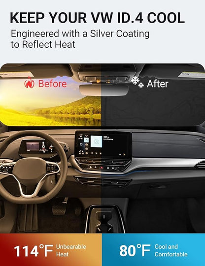 Proadsy for Volkswagen VW ID.4 2021-2025 Windshield Sun Shade 4-Layer Foldable - Image 2