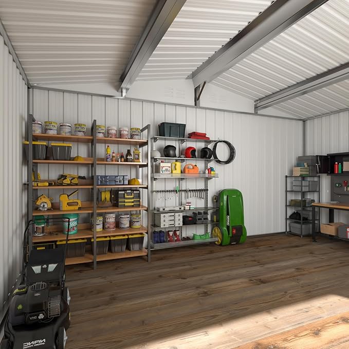 WKM 8X12 FT Outdoor Storage Shed, Utility Metal Tool Storage - Image 2