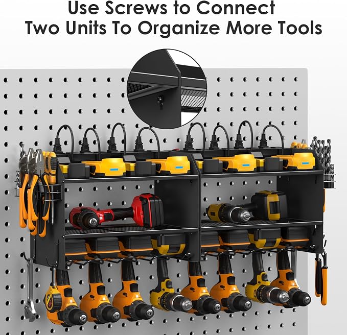 CCCEI Modular Power Tool Organizer Wall Mount Charging Station, Garage Drill - Image 5