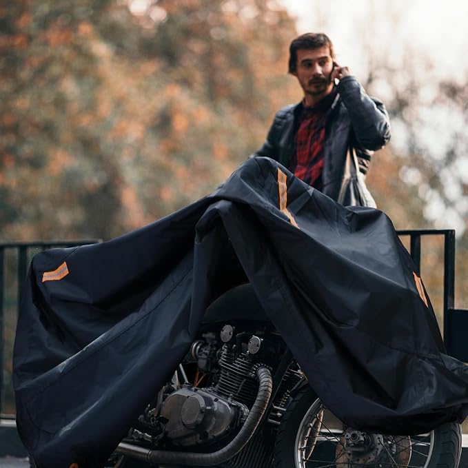 Motorbike Cover for Outside Storage, Waterproof Motorcycle Scooter Moped Cover - Image 7