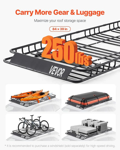 VEVOR Roof Rack Basket, Universal Rooftop Cargo Carrier - Image 2
