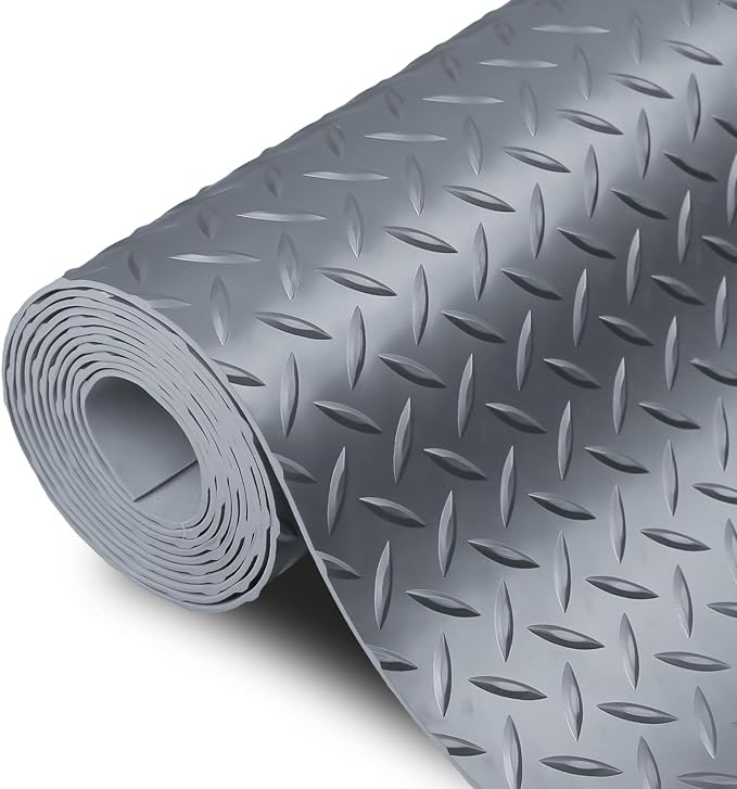 SEAL 4 x 8 Ft Premium Garage Floor Mat, Solid 2.8mm Thick Gray Commercial Grade by SEAL