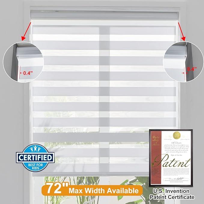 Persilux Cordless Zebra Blinds for Windows Free-Stop Roller Windows Shades Dual - Image 4