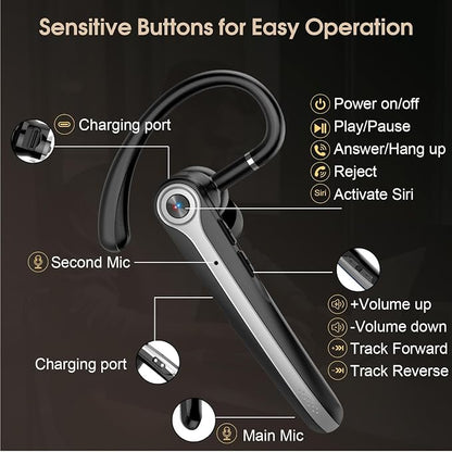 Bluetooth Headset, Wireless Bluetooth Earpiece - Image 6
