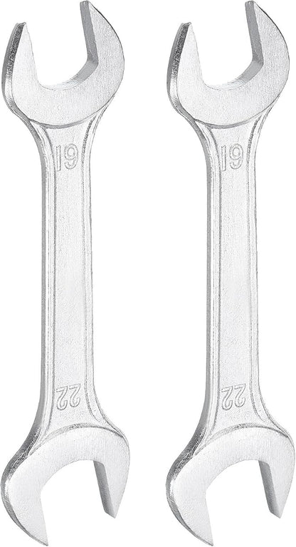 HARFINGTON 2pcs Double Open End Wrench 19mm x 22mm Metric 15 Degree Offset by HARFINGTON